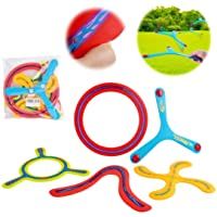Los mejores  - deAO Conjunto Boomerang de 5 Piezas para Principiantes Set de Bumerán Multicolor Actividades Deportivas Infantiles y en…